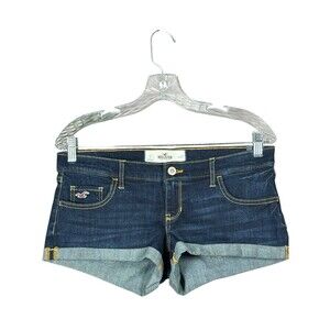 Hollister Denim Shorts Women’s 5 W26 Dark Wash Cuffed Y2K Deadstock NWT